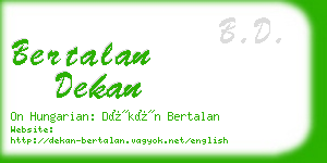 bertalan dekan business card